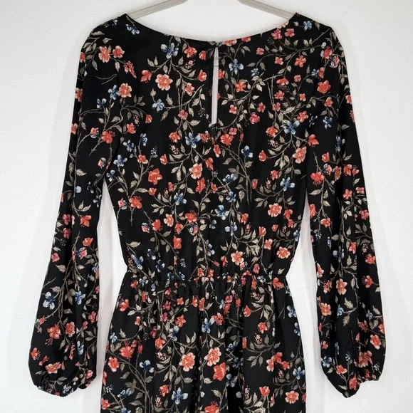 Abercrombie & Fitch Black Floral Ruffle Romper Women’s Size Small - Picture 5 of 10